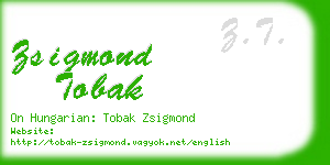 zsigmond tobak business card